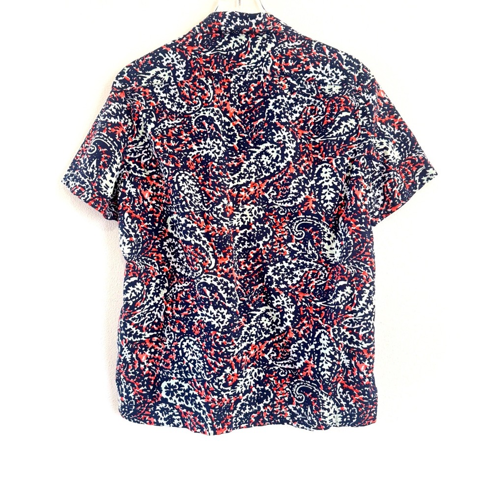 J.Crew Men's Short-Sleeve Paisley Slub Cotton Camp Collar Shirt - Picture 4 of 4